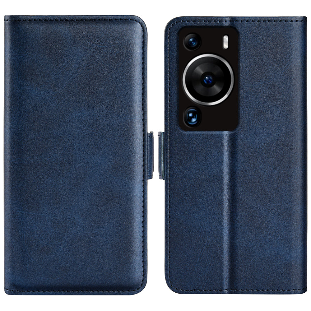 For Huawei P60 Pro PU Leather Case Calf Texture Stand Wallet Phone Cover