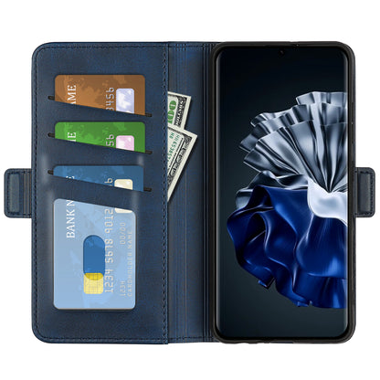 For Huawei P60 Pro PU Leather Case Calf Texture Stand Wallet Phone Cover