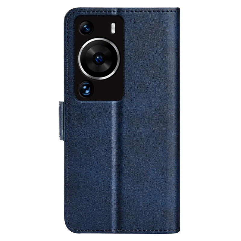 For Huawei P60 Pro PU Leather Case Calf Texture Stand Wallet Phone Cover