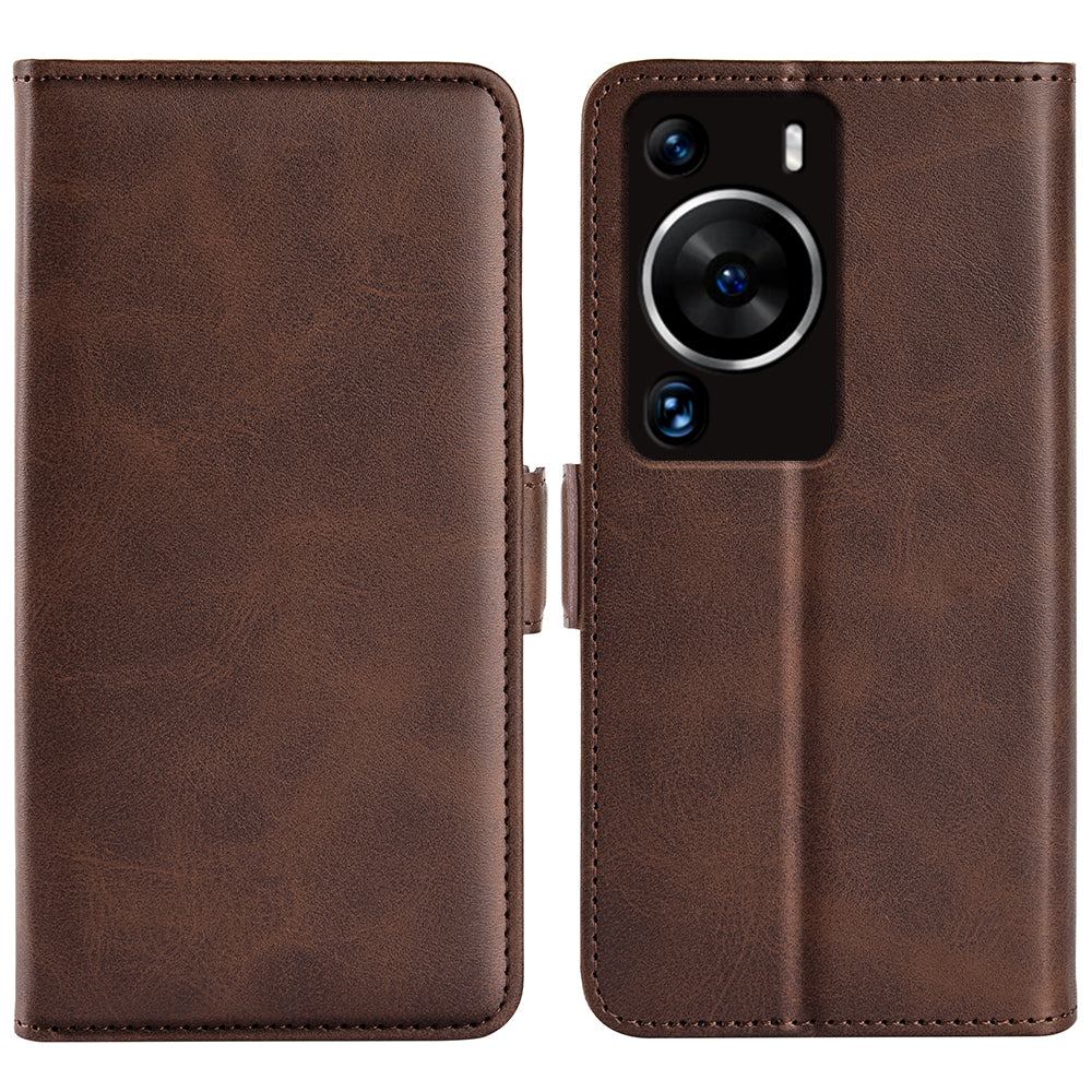 For Huawei P60 Pro PU Leather Case Calf Texture Stand Wallet Phone Cover
