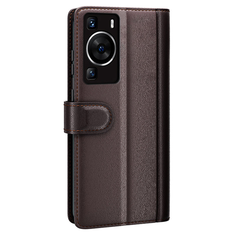 For Huawei P60 / P60 Pro Genuine Split Leather Case Cell Phone Wallet Stand Protective Cover