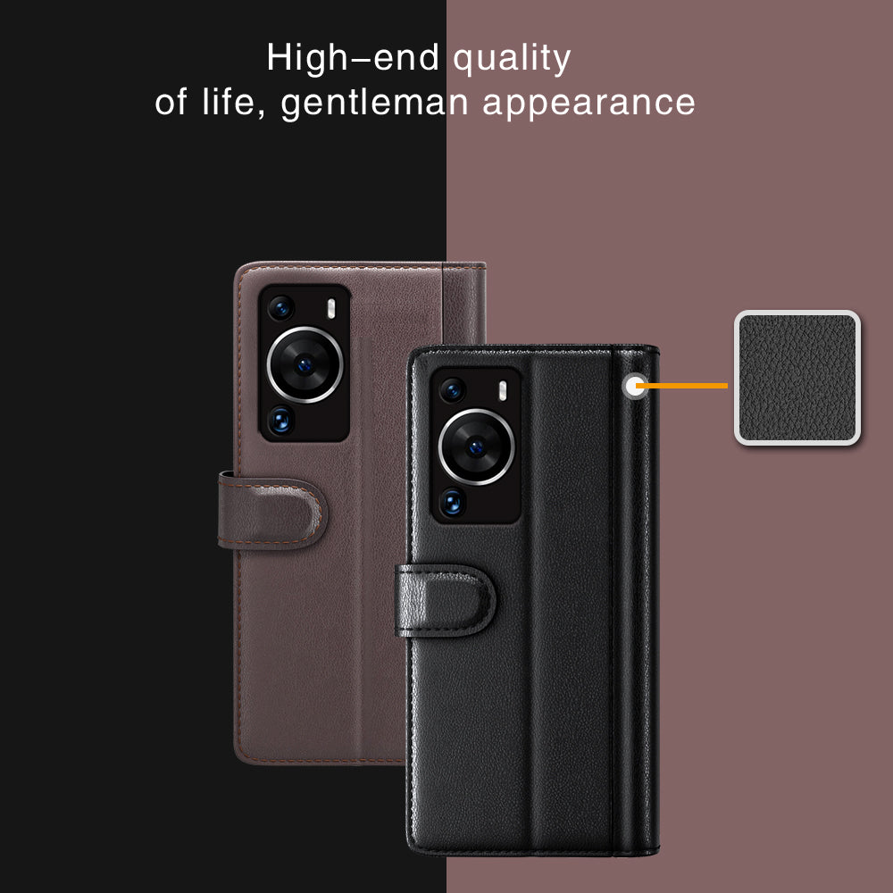 For Huawei P60 / P60 Pro Genuine Split Leather Case Cell Phone Wallet Stand Protective Cover