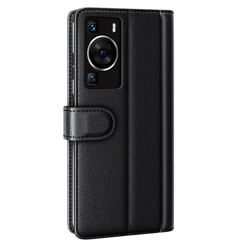 For Huawei P60 / P60 Pro Genuine Split Leather Case Cell Phone Wallet Stand Protective Cover