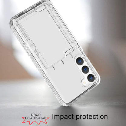 For Samsung Galaxy S23 Cardcase Series Card Holder Thick Phone Case Kickstand Mirror Function PC + TPU Cover