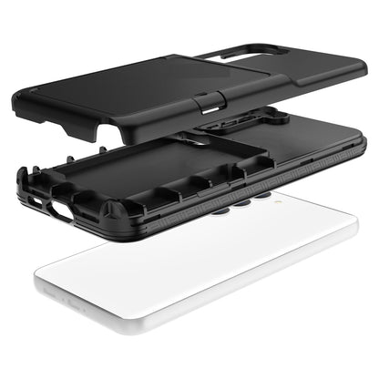 For Samsung Galaxy S23+ Cardcase Series Mirror Function Phone Case Kickstand Card Holder Thickened Phone Cover