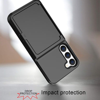 For Samsung Galaxy S23+ Cardcase Series Mirror Function Phone Case Kickstand Card Holder Thickened Phone Cover