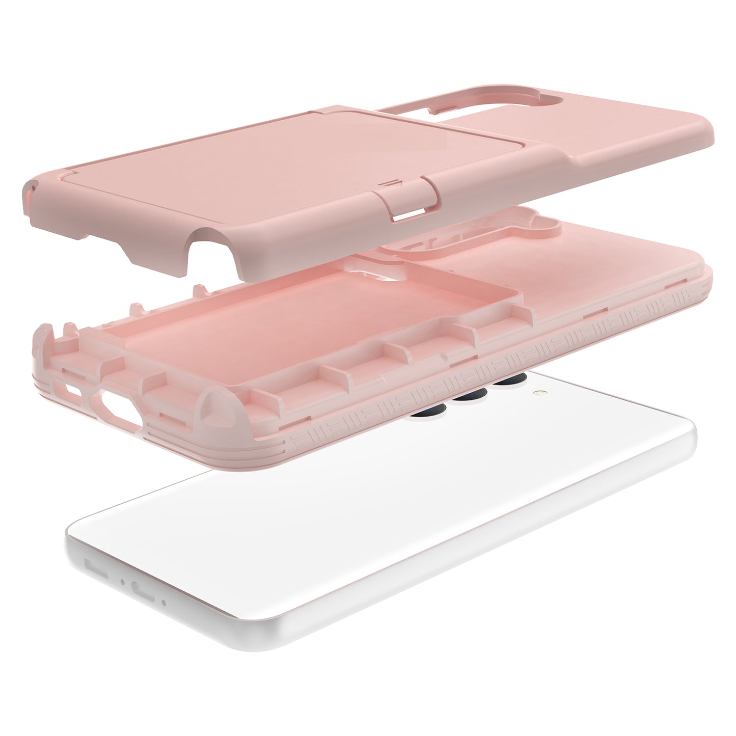 For Samsung Galaxy S23+ Cardcase Series Mirror Function Phone Case Kickstand Card Holder Thickened Phone Cover