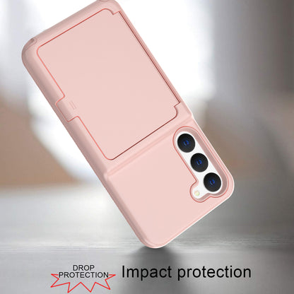 For Samsung Galaxy S23+ Cardcase Series Mirror Function Phone Case Kickstand Card Holder Thickened Phone Cover