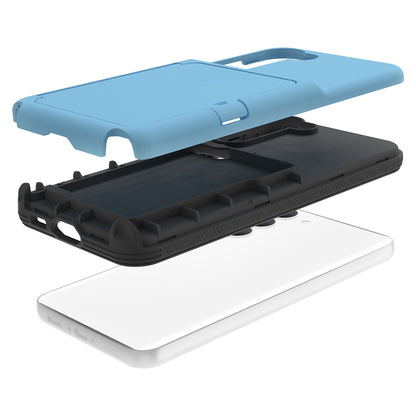 For Samsung Galaxy S23+ Cardcase Series Mirror Function Phone Case Kickstand Card Holder Thickened Phone Cover