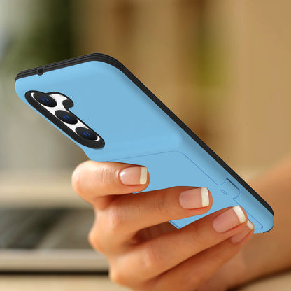 For Samsung Galaxy S23+ Cardcase Series Mirror Function Phone Case Kickstand Card Holder Thickened Phone Cover