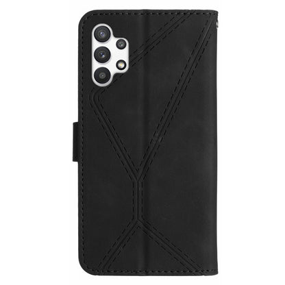 HT05 Wallet Case for Samsung Galaxy A32 5G / M32 5G , Skin-touch Leather Imprinted Line Stand Phone Cover