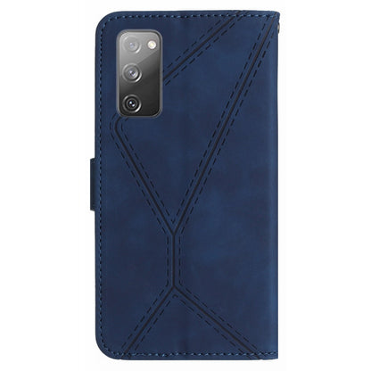 HT05 Flip Wallet Phone Case for Samsung Galaxy S20 FE / S20 FE 5G / S20 FE 2022 / S20 Lite , PU Leather Skin-touch Imprinted Line Stand Cover