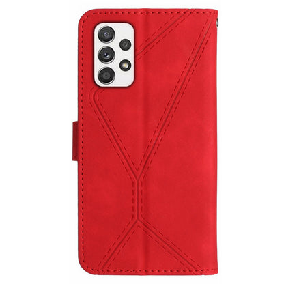 HT05 For Samsung Galaxy A33 5G Cell Phone Wallet Stand Case Imprinted Line Leather Phone Cover