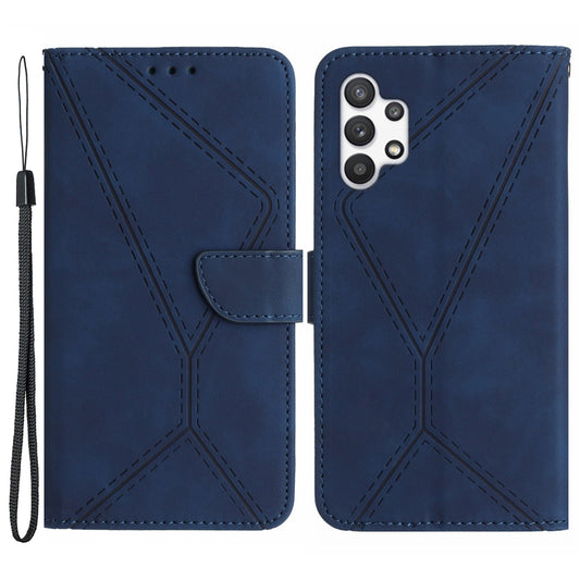 HT05 For Samsung Galaxy A13 4G Phone Leather Case Imprinted Line Wallet Stand Phone Cover