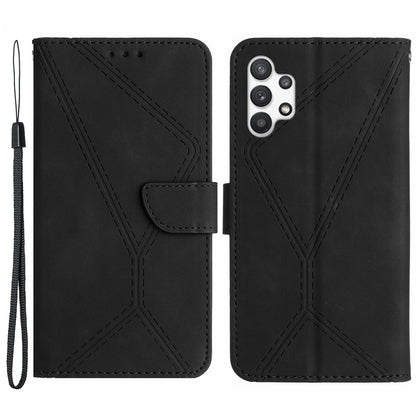 HT05 For Samsung Galaxy A13 4G Phone Leather Case Imprinted Line Wallet Stand Phone Cover
