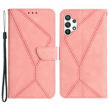 HT05 For Samsung Galaxy A13 4G Phone Leather Case Imprinted Line Wallet Stand Phone Cover