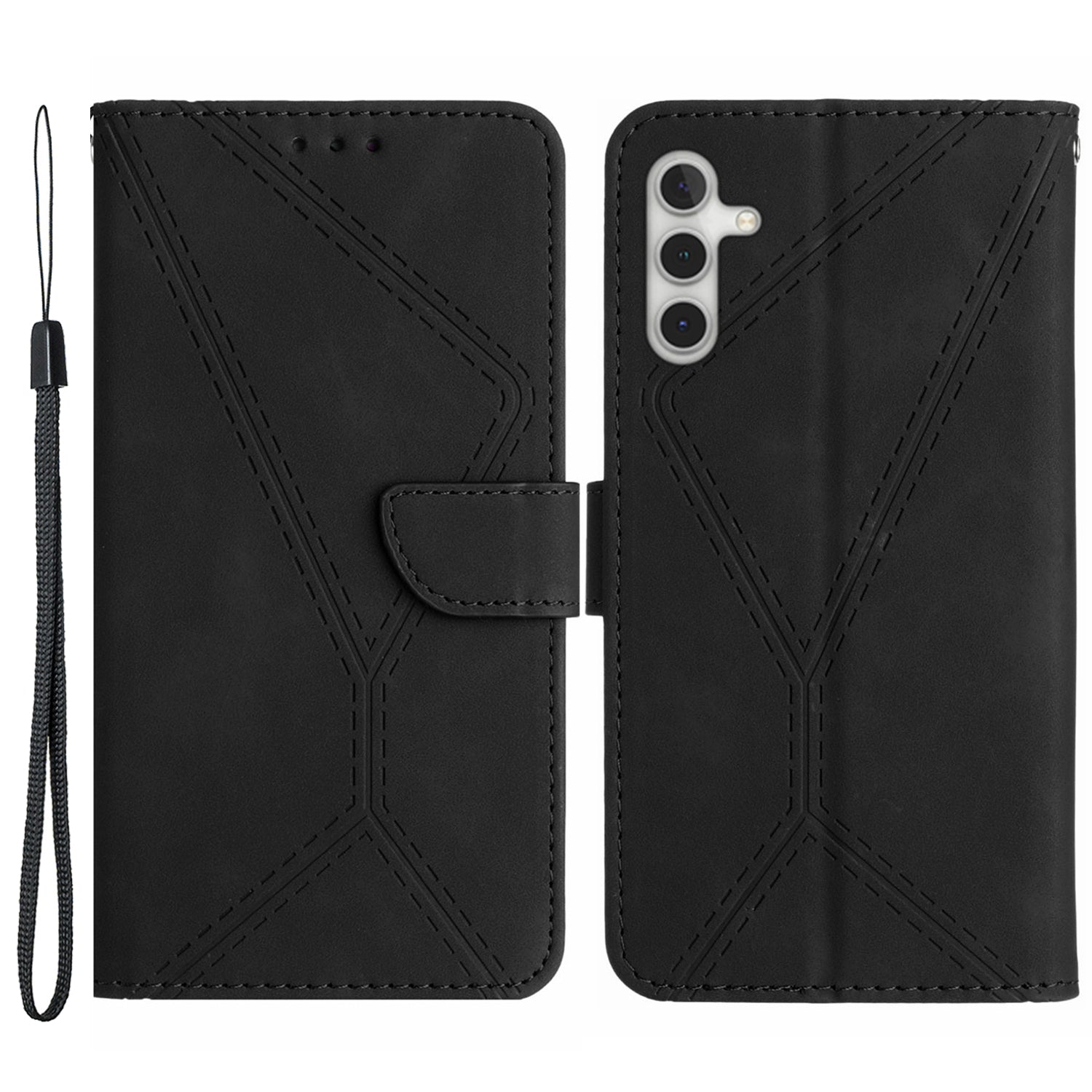 HT05 For Samsung Galaxy A13 5G / A04s 4G (164.7 x 76.7 x 9.1 mm) / A04 4G (164.4 x 76.3 x 9.1 mm) PU Leather Cover Wallet Phone Case