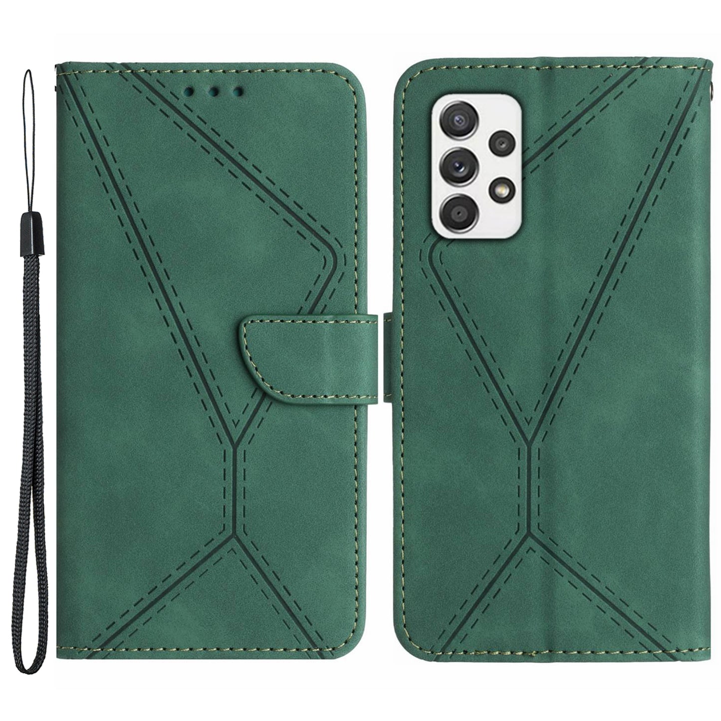 For Samsung Galaxy A52 4G / A52 5G / A52s 5G PU Leather Case HT05 Skin-touch Wallet Phone Shell with Strap