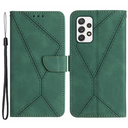 For Samsung Galaxy A52 4G / A52 5G / A52s 5G PU Leather Case HT05 Skin-touch Wallet Phone Shell with Strap