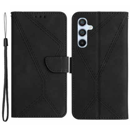 HT05 Skin-touch Phone Case for Samsung Galaxy A54 5G PU Leather Case Stand Wallet Phone Cover with Strap