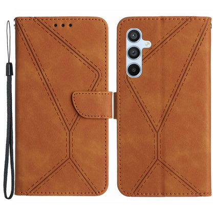 HT05 Skin-touch Phone Case for Samsung Galaxy A54 5G PU Leather Case Stand Wallet Phone Cover with Strap