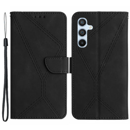 HT05 Wallet Phone Case for Samsung Galaxy A34 5G PU Leather Case Skin-touch Phone Shell with Strap