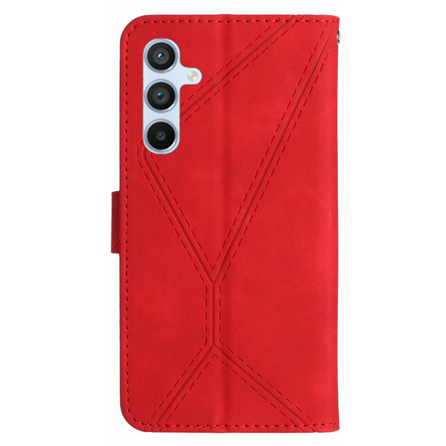 HT05 Wallet Phone Case for Samsung Galaxy A34 5G PU Leather Case Skin-touch Phone Shell with Strap