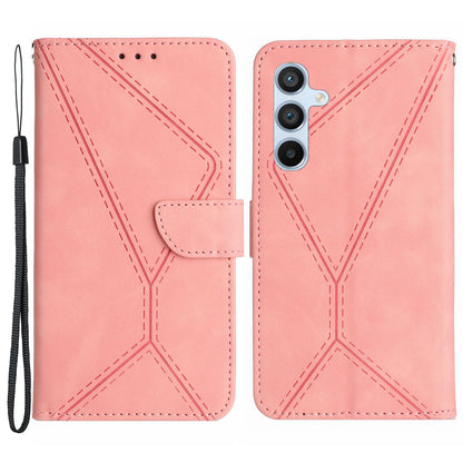 HT05 Wallet Phone Case for Samsung Galaxy A34 5G PU Leather Case Skin-touch Phone Shell with Strap