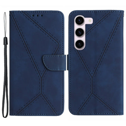 HT05 Shockproof Phone Case for Samsung Galaxy S23 Skin-touch PU Leather Wallet Cover with Strap