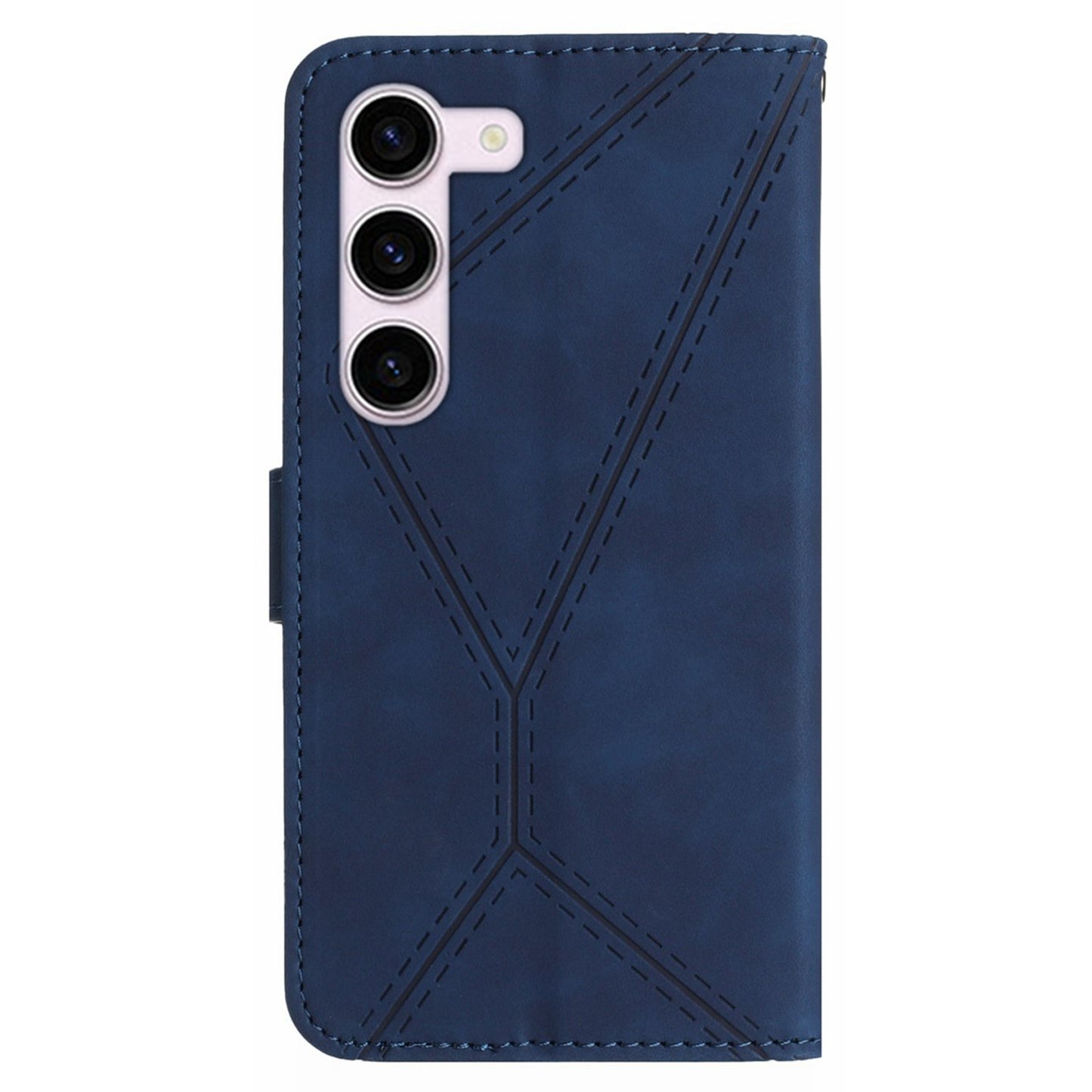 HT05 Shockproof Phone Case for Samsung Galaxy S23 Skin-touch PU Leather Wallet Cover with Strap