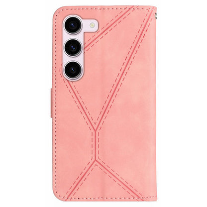HT05 Shockproof Phone Case for Samsung Galaxy S23 Skin-touch PU Leather Wallet Cover with Strap
