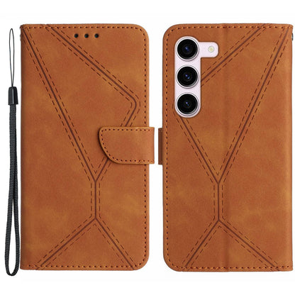 HT05 Shockproof Phone Case for Samsung Galaxy S23 Skin-touch PU Leather Wallet Cover with Strap