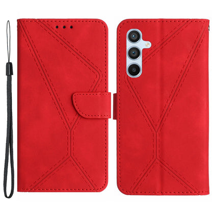 HT05 Skin-touch PU Leather Cover for Samsung Galaxy M54 5G / F54 5G Anti-Drop Wallet Phone Case with Strap