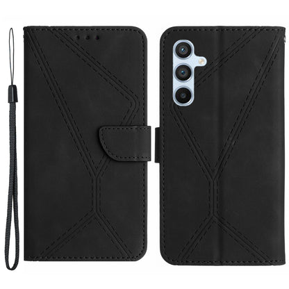 HT05 Skin-touch PU Leather Cover for Samsung Galaxy M54 5G / F54 5G Anti-Drop Wallet Phone Case with Strap