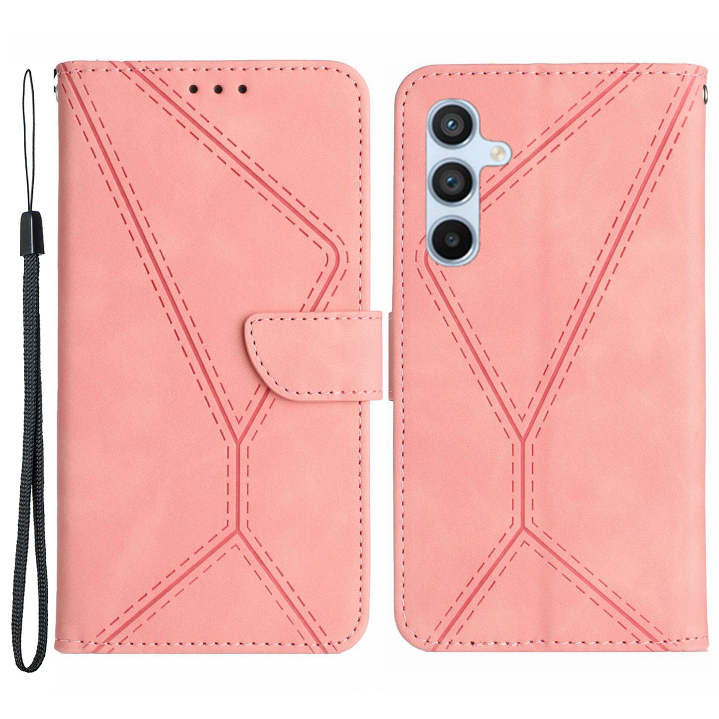 For Samsung Galaxy A14 5G / A14 4G Phone Case HT05 Skin-touch Anti-Drop PU Leather Cover with Wallet, Strap