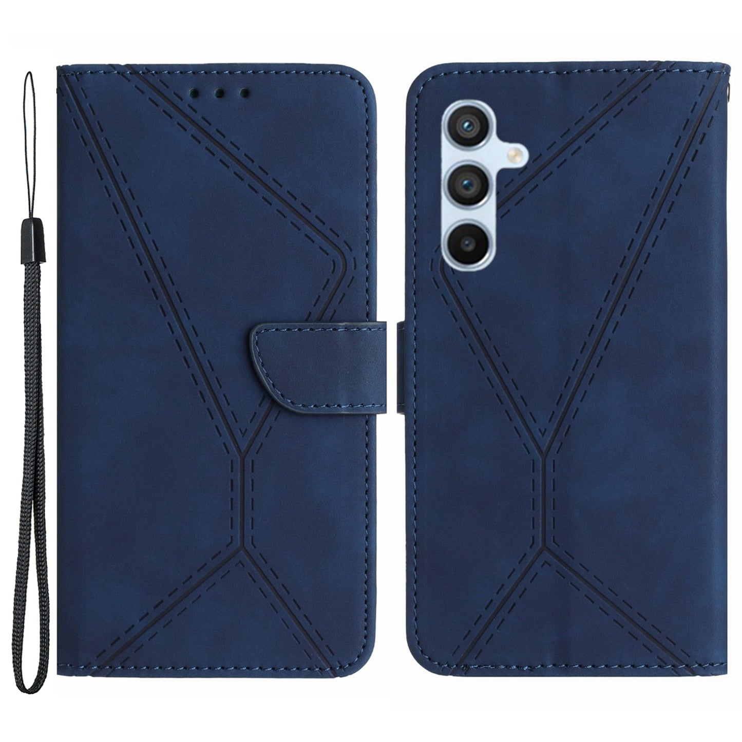 For Samsung Galaxy A14 5G / A14 4G Phone Case HT05 Skin-touch Anti-Drop PU Leather Cover with Wallet, Strap