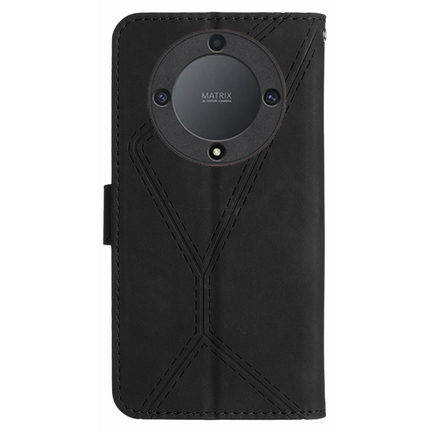 For Honor Magic5 Lite 5G / X9a 5G Anti-Drop Phone Case HT05 Skin-touch PU Leather Wallet Cover with Strap