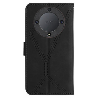 For Honor Magic5 Lite 5G / X9a 5G Anti-Drop Phone Case HT05 Skin-touch PU Leather Wallet Cover with Strap