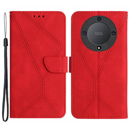 For Honor Magic5 Lite 5G / X9a 5G Anti-Drop Phone Case HT05 Skin-touch PU Leather Wallet Cover with Strap
