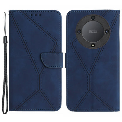 For Honor Magic5 Lite 5G / X9a 5G Anti-Drop Phone Case HT05 Skin-touch PU Leather Wallet Cover with Strap