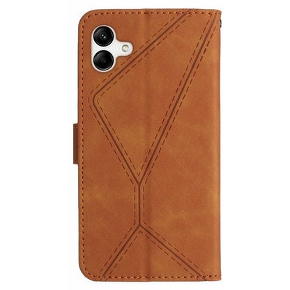 HT05 Imprinted Line Phone Case for Samsung Galaxy A04e 4G / M04 4G / F04 4G Wallet Stand Skin-touch PU Leather Cover