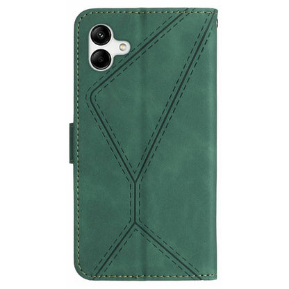 HT05 Imprinted Line Phone Case for Samsung Galaxy A04e 4G / M04 4G / F04 4G Wallet Stand Skin-touch PU Leather Cover