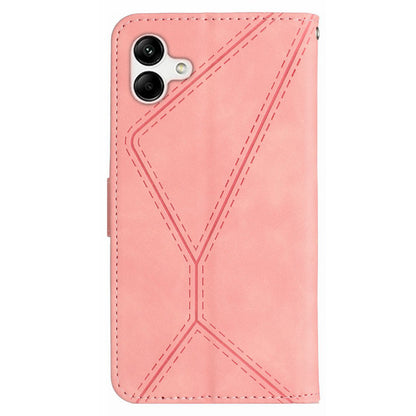 HT05 Imprinted Line Phone Case for Samsung Galaxy A04e 4G / M04 4G / F04 4G Wallet Stand Skin-touch PU Leather Cover