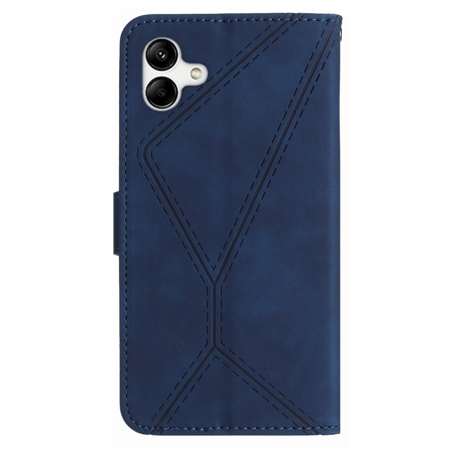HT05 Imprinted Line Phone Case for Samsung Galaxy A04e 4G / M04 4G / F04 4G Wallet Stand Skin-touch PU Leather Cover