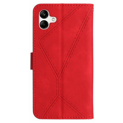 HT05 Imprinted Line Phone Case for Samsung Galaxy A04e 4G / M04 4G / F04 4G Wallet Stand Skin-touch PU Leather Cover