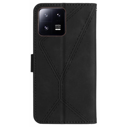 HT05 Skin-touch Phone Case for Xiaomi 13 Pro 5G PU Leather Flip Cover Anti-Drop Wallet Phone Shell with Strap