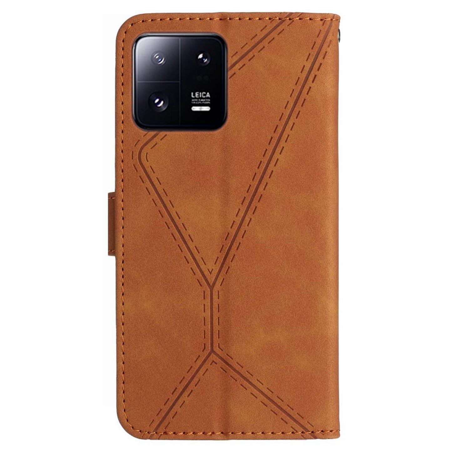 HT05 Skin-touch Phone Case for Xiaomi 13 Pro 5G PU Leather Flip Cover Anti-Drop Wallet Phone Shell with Strap