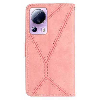 HT05 Phone Case for Xiaomi 13 Lite / Civi 2 5G Leather Flip Cover Skin-touch Wallet Shell with Strap