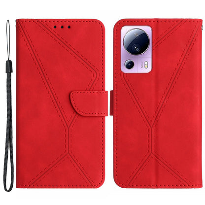 HT05 Phone Case for Xiaomi 13 Lite / Civi 2 5G Leather Flip Cover Skin-touch Wallet Shell with Strap