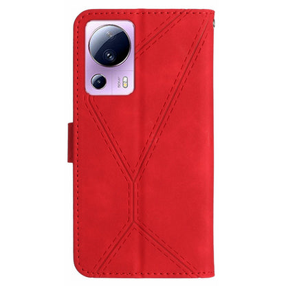 HT05 Phone Case for Xiaomi 13 Lite / Civi 2 5G Leather Flip Cover Skin-touch Wallet Shell with Strap